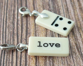 LOVE Charm Mini Domino Clip-on Pendant by Kristin Victoria Designs Mother Bridesmaid Grandmother Sister Bride Wife Sister in law Aunt