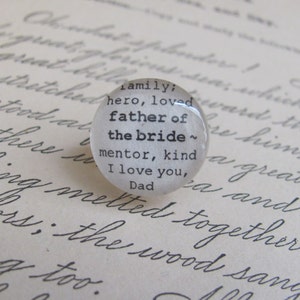 Vader van de bruid zilveren stropdas tac/reversspeld bruiloft door Kristin Victoria Designs