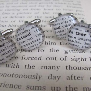 Cuff Link Sets Dictionary Personalized for Brother Father of the Bride Groomsman Nephew Son Pastor Husband image 2