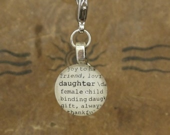 Daughter Charm, Bookmark, Keychain, Necklace Bracelet by Kristin Victoria Designs