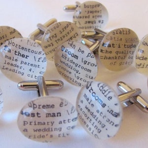 Cuff Link Sets Dictionary Personalized for Brother Father of the Bride Groomsman Nephew Son Pastor Husband image 3