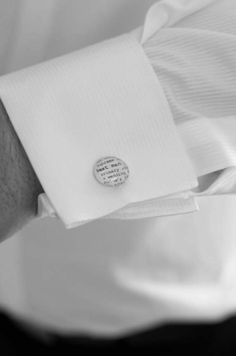 Cuff Link Sets Dictionary Personalized for Brother Father of the Bride Groomsman Nephew Son Pastor Husband image 1