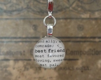 Best Friend Charm, Dictionary for Bookmark Keychain Necklace Bracelet by Kristin Victoria Designs