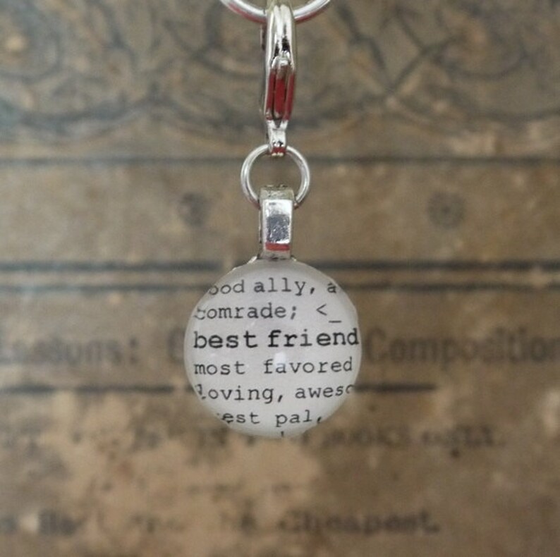 Best Friend Charm, Dictionary for Bookmark Keychain Necklace Bracelet