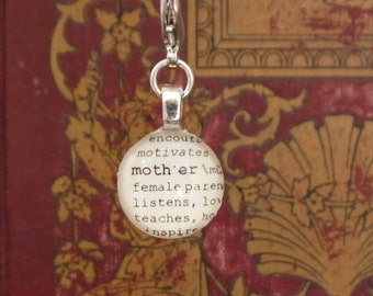 Mother Dictionary Charm for a Bookmark Keychain Necklace Bracelet by Kristin Victoria Designs