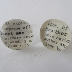 Cuff Link Sets Dictionary Personalized for Brother Father of the Bride Groomsman Nephew Son Pastor Husband image 4
