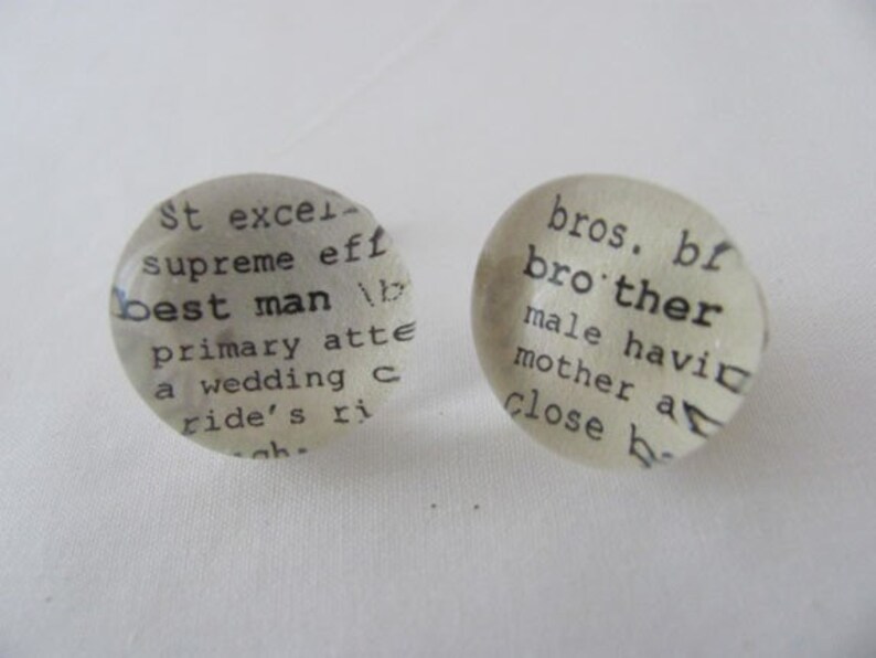 Cuff Link Sets Dictionary Personalized for Brother Father of the Bride Groomsman Nephew Son Pastor Husband image 4