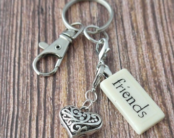 FRIEND Key Chain Personalized Customized Domino for Aunt, Sister, Godmother, Niece, Daughter, Sister in Law, Mother, best friend, friend