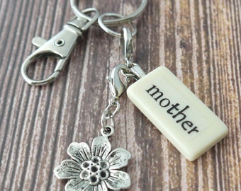 MOTHER Key Chain Personalized Customized Domino Gift for mom, mother, mother of the bride, mother of the groom, mother's day, Christmas