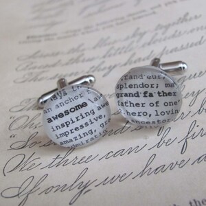 Awesome Grandfather Dictionary Cuff Links for Father&#39;s Day, Wedding, Christmas, Birthday Grandparent&#39;s Day by Kristin Victoria Designs