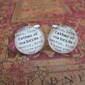 Vader van de bruid manchetknopen voor bruiloft door Kristin Victoria Designs