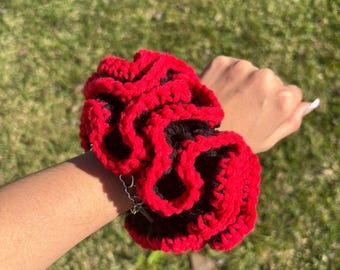 Crochet Scrunchies, ruffle scrunchies, large scrunchies, crochet scrunchies, jumbo scrunchie