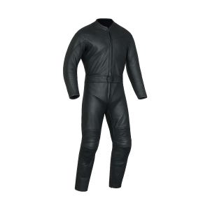 Combinaison de course de moto en cuir noir - Équipement de protection complet pour motards et coureurs sur piste