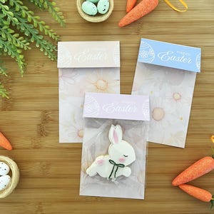 Blumenei-Ostern-Plätzchen-Karte | Digitaler PDF Download | 3 Kekse Kurz 15,5 cm x 8,5 cm | Druckbare Cookie Backer Karte für Ostern Verpackung