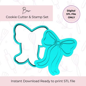 Bow Cookie Cutter & Stamp STL File