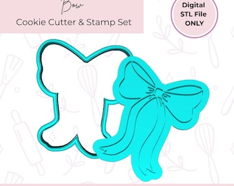 Bow Cookie Cutter & Stamp STL File