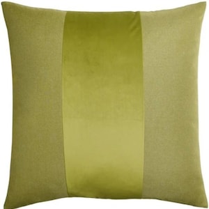 Green, Two Tone, Banded, Decorative Throw Pillow Cover