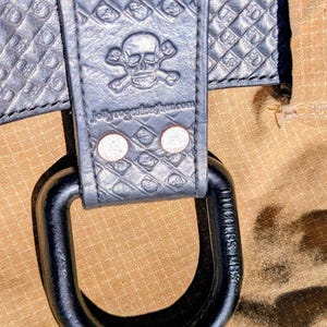 Leather Tool Holster for Belt with Heavy Duty Black D Ring