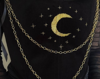 Corsé de terciopelo Luna y Estrellas