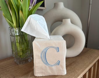 Custom Initial Tissue Box Cover