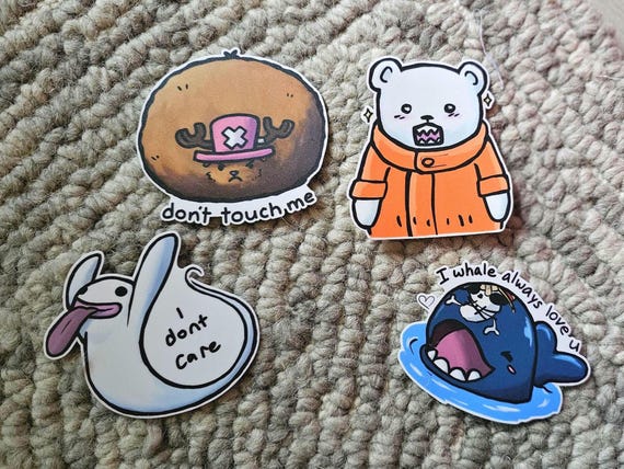 One Piece Animals Sticker Set (Chopper, Bepo, Laboon, Negative Ghost)