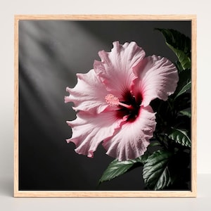 Hibiscus Rosa | Pink Hibiscus Botanical Wall Art | Tropical Flower Print | Digital Download | Elegant Floral Decor for Home or Spa | 300dpi