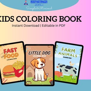 Bundle 3: 3 in 1 Kids Coloring Book Printable PDF | Editable Learning ...