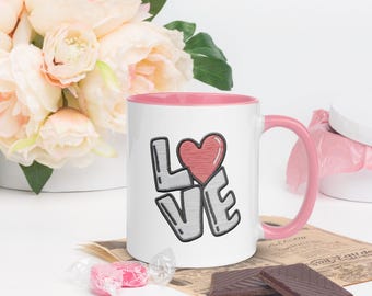 Y2K Love Coffee Mug, Valentine's Day Gift