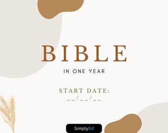 Bible in One Year Reading Plan Weekly Tracker - Digital Download