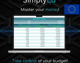 Digital Budget Tracker EUR - Monthly, Weekly & Project Reusable Google Sheets Spreadsheet