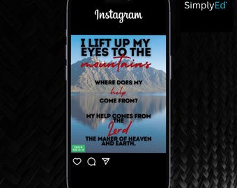 Christian Instagram Templates: Bible Verse Posts Digital Download, 4x5 Ratio