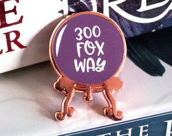 300 Fox Way Enamel Pin | Raven Boys pin | Blue enamel pin | The Raven Cycle | crystal ball pin | Raven King | Blue Lily Lily Blue