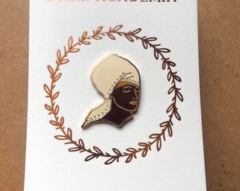 African Queen Pin | Bust enamel pin | Ancient history pin | Dark Academia enamel pin | Nubian Princess enamel pin
