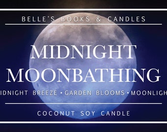Midnight Moonbathing Coconut Soy Candle | Addams Candle | Floral Scent | Vegan
