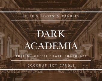 Dark Academia Coconut Soy Candle | Bakery Candle | Coffee Scent | Vegan