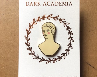 Dark Academia Caligula Pin | Bust enamel pin | Ancient history pin | Caligula Blushing | Roman enamel pin