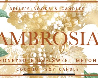 Ambrosia Coconut Soy Candle | Mythology Candle | Fresh & Fruity Scent | Vegan