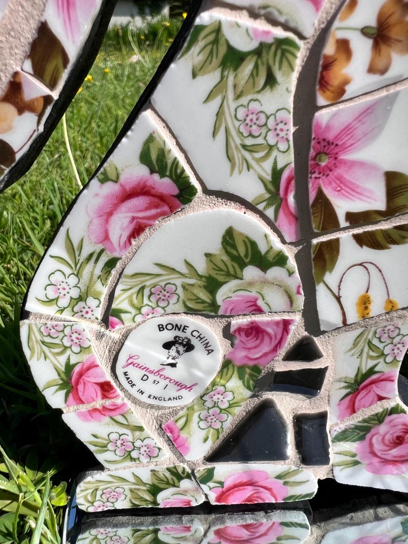 Mosaic Moon Gazing Hare, Made With Vintage China, Ceramic Mosaic Art - Etsy