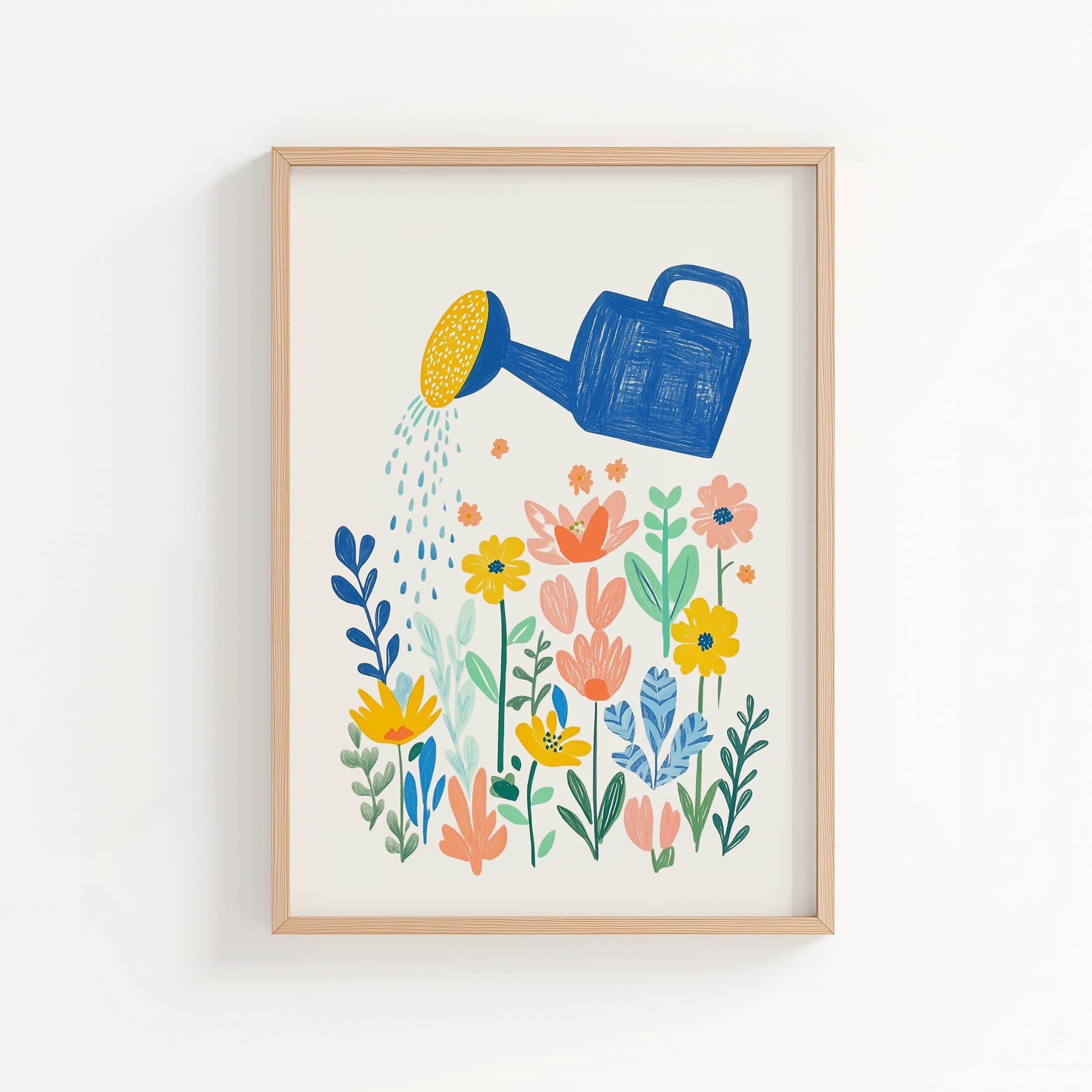 Kinder Wand Kunst zum ausdrucken - Eclectic Blumengarten Druck wunderliche Kinderzimmer Dekor Retro Spielzimmer Drucke Kleinkind Mädchen Schlafzimmer digitaler Download