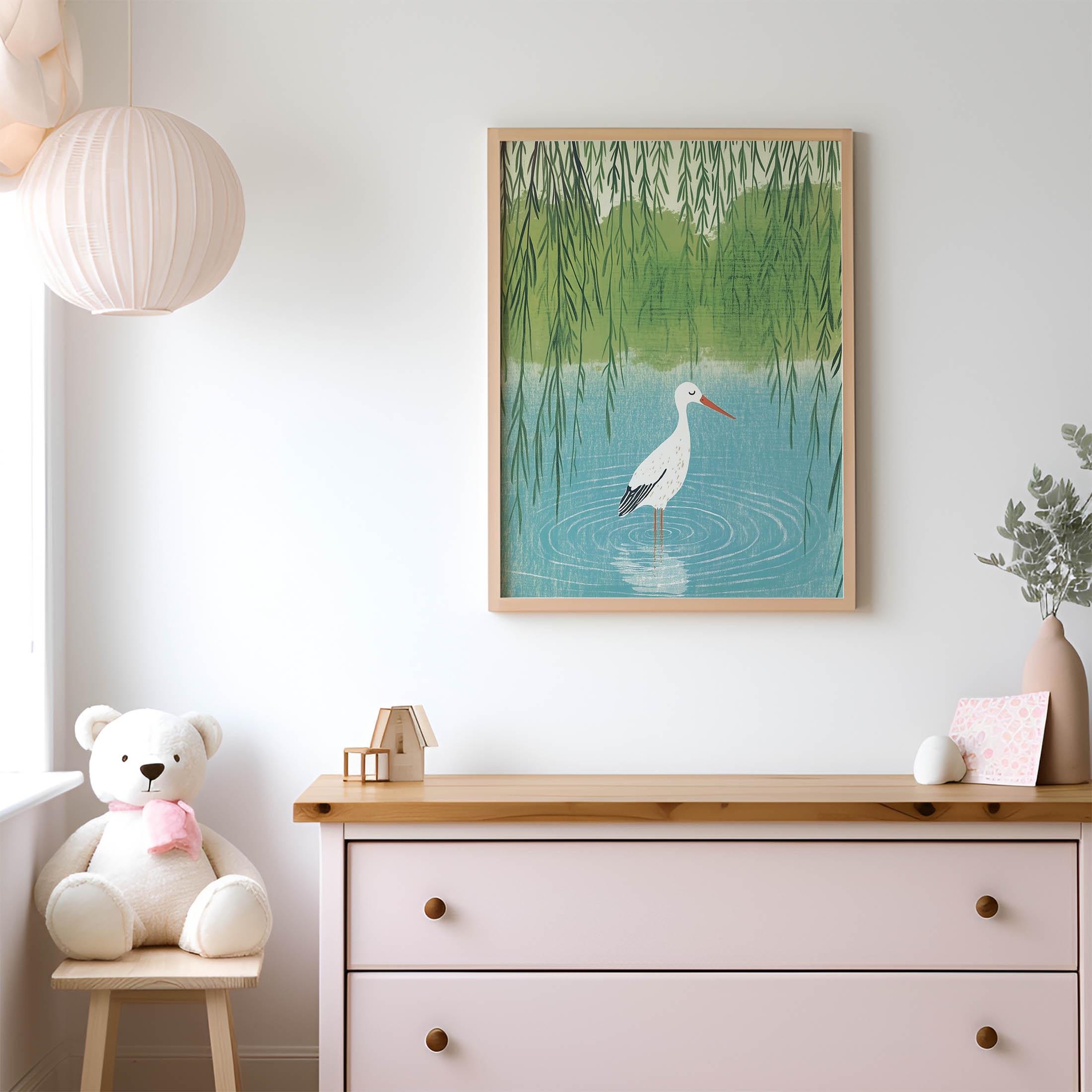 Storks Storybook Whimsical Stork Art - Vintage Storybook, Joyful Nursery Prints, Baby ...