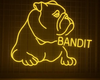 Custom Bulldog Neon Sign – Personalized Dog Name LED Light | Pet Outline Neon Wall Art | Dog Lover Gift | Home Bar, Man Cave, or Pet Decor