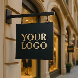 Custom Metal Blade Sign for Business | Outdoor Shop Sign | Double-Sided Hanging Storefront Sign | Laser Cut Logo Sign