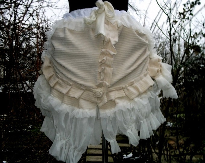 Steampunk Brown Ruffle Layered Skirt