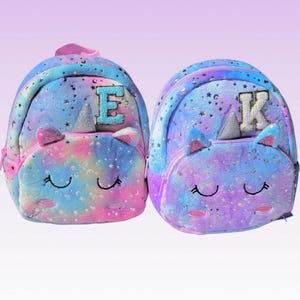 Personalized Plush Unicorn Backpack: Fluffy Mini Bag, Birthday Gift