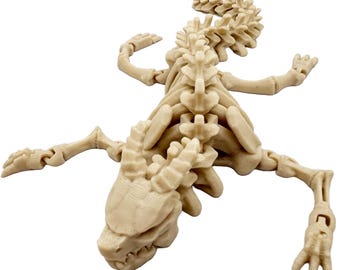 Dragón Esqueleto Articulado: Mascota de Escritorio Impresa en 3D (23 cm)