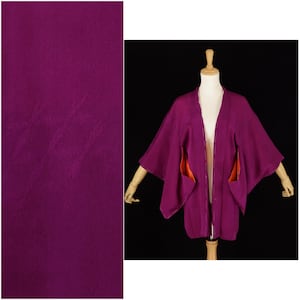 Antike lila Haori-Kimonojacke | Seide | Traditioneller Kimono | Haori | Kimonojacke | Vintage Japan
