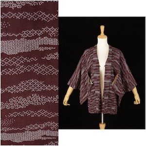Vintage Black, Red and white  Dot pattern Haori | Kimono  Jacket | Silk | Traditional Kimono | Kimono Jacket | Japan