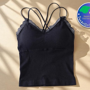 Lace Bralette Crop Top | Seamless Padded Camisole | Summer Tank Cami Women | Soft Backless Style | Cozy & Comfortable Wear