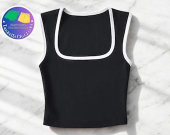Square Neck Crop Top: Slim Fit Sleeveless Camisole - Minimalist Style
