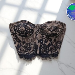 Lace Strapless Tube Top | Chic Bustier Crop Detail | Fashionable Style Corset | Partywear Camisole | Comfortable Women&#39;s Tank